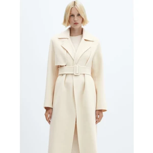 El Yapımı Kemerli Yün Palto