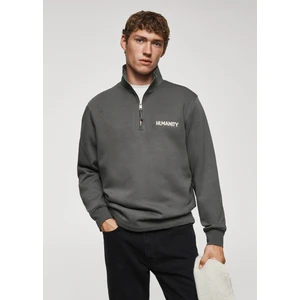 Mango Man Fermuarlı İşlemeli Sweatshirt