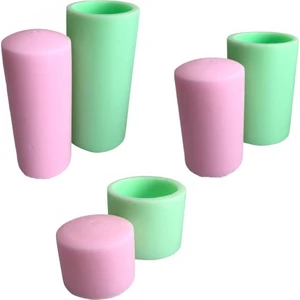 Silindir Silikon Kalıp Sabun Kokulu Taş Mum Epoksi Kalıbı Seti 3 Parça