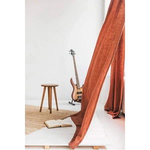 Rustik Yıkanmış Keten Perde, Yıkanmış Keten Fon Perde, Tek Kanat