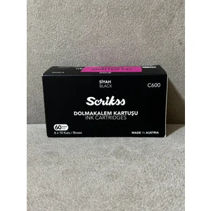 Dolma Kalem Kartuşu, Kartuş 6'lı Blister 10'lu Paket Kalem Kartuşu