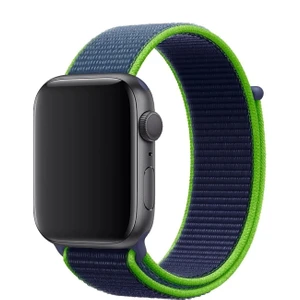 Apple Watch 42 mm / 44MM / 45MM/ 49 mm (Seriler /se/ultra ile Uyumlu) Cırtlı Bant Kordon Yeşil Mavi