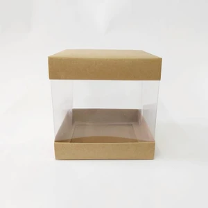 Çift Taraflı Asetatlı Kraft Kutu 15x15x15 cm