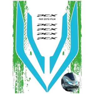 Honda Pcx 2021 - 2024 Uyumlu Far Üstü Film Mavi