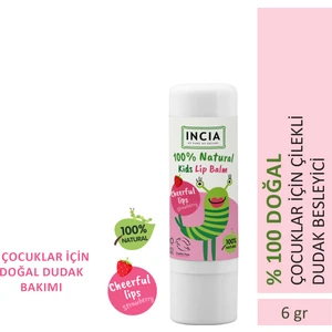%100 Doğal Kids Dudak Besleyici Çilek Bitkisel Nemlendirici Dudak Bakım Kremi 6 G