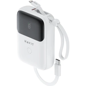 PB5215 Type-C ve Lightning Kablo 10.000 Mah LED Göstegeli Powerbank Beyaz