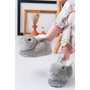 Tavşan Figürlü Peluş Panduf Ev Pandufu Unisex