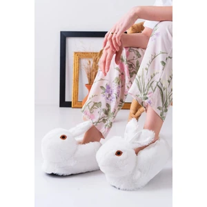 Tavşan Figürlü Peluş Panduf Ev Pandufu Unisex