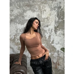 Vizon Kare Yaka Uzun Kollu Slimfit Basic Body 27053