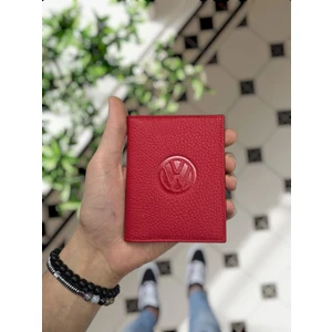 Visso Leather 1904 Volkswagen Logolu  Deri Araç Ruhsat Kılıfı Isme Özel Çanta Erkek Kadın Modeli