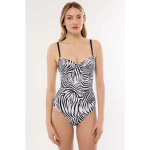 49355 Zebra Desenli Toparlayıcı Mayo