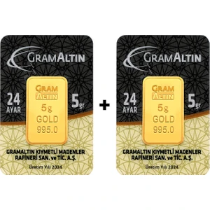 Tuğrul Kuyumculuk 10 Gram (5+5) Külçe Gram Altın Iar 24 Ayar