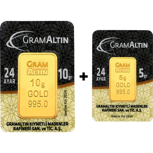 Tuğrul Kuyumculuk 15 Gram (10+5) Külçe Gram Altın Iar 24 Ayar
