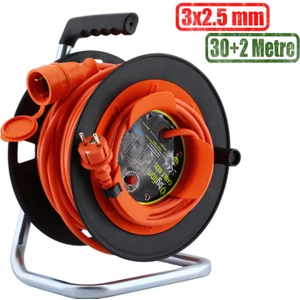 Makaralı Seyyar Kablo Uzatma Kablosu 3x2.5 mm Ttr Kablo 30+2 Metre