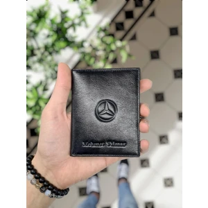 Visso Leather 1904 Mercedes Logolu  Deri Araç Ruhsat Kılıfı Isme Özel Çanta Erkek Kadın Modeli