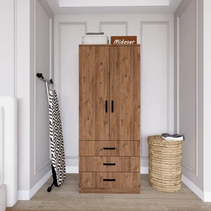 Easy Atlantik Çam 2 Kapılı 3 Çekmeceli Gardırop