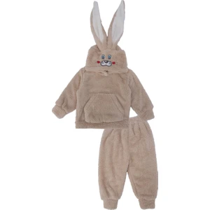 Unisex Welsoft Tavşan Peluş Erkek Kız Çocuk Alt Üst 2'Li Takım