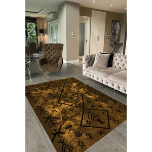 Napoli Home Dijital Baskılı Kaymaz Taban Yıkanabilir Iskandinav Yolluk Salon Halısı, N-Iskandinav-16-Kahve,