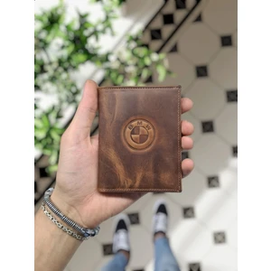 Visso Leather 1904 Bmw Logolu  Deri Araç Ruhsat Kılıfı - Ruhsat Kabı Isme Özel Çanta Kartlıklı