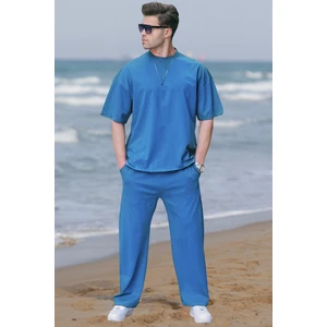Erkek Kısa Kollu Bol Kesim Pijama Takımı