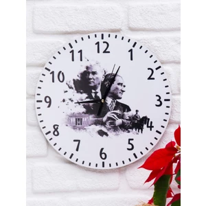 Deep Craft Dekoratif Ahşap Duvar Saati Salon,ofis,büro,ev Şık Tasarım-Atatürk