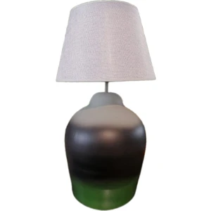 By Ari AB132-01 Seramik Küp Abajur-Beyaz Şapkalı