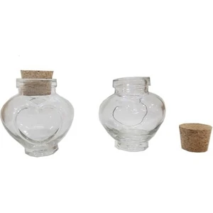 Mantar Tıpalı Kalp Cam Şişe 50 cc