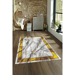 Napoli Home Dijital Baskılı Kaymaz Taban Yıkanabilir Mermer Yolluk Mutfak Salon Halısı, N-Mermer-03-Gold,