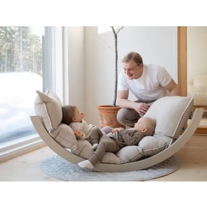 Ev Kolay Sallanan Minderli Çocuk Yatağı Yetişkin Yer Yatağı Sallanan Dinlenme Koltuğu Ahşap TV Koltuğu