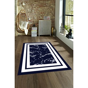 Napoli Home Dijital Baskılı Kaymaz Taban Yıkanabilir Mermer Yolluk Mutfak Salon Halısı, N-Mermer-06-Lacivert,
