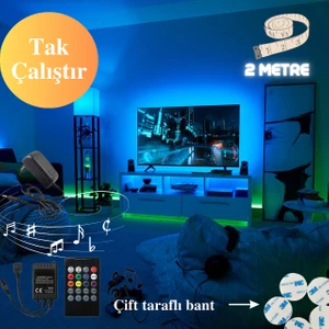 Sese Duyarlı Tv Arkası Rgb Şerit LED Kumandalı