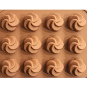 Pasta Mağaza Çarkıfelek Silikon Kalıp Çikolata Muffin Sabun Kokulu Taş Mum Epoksi Kalıbı 12 Delikli