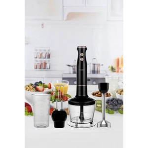 50 Hz / 60 Hz Blender Seti Metal 1200 Watt + 2 Kademeli Modern Siyah  li 22