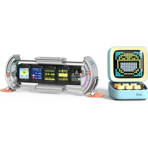 Ditoo Pro Mavi Bluetooth Hoparlör ve Times Gate Dijital LED Ekran Seti