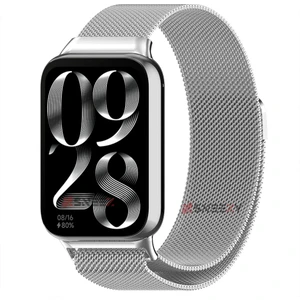 Xiaomi Mi Band 8 Pro Uyumlu Woven Wire Tasarım Metal Hasır Kordon