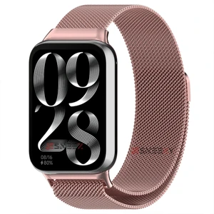Xiaomi Mi Band 8 Pro Uyumlu Woven Wire Tasarım Metal Hasır Kordon