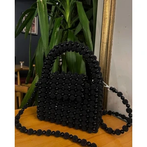 Böğürtlen Inci Çanta - Inci Boncuk Çanta - Incili Çanta - Böğürtlen Inci El&omuz Çantası