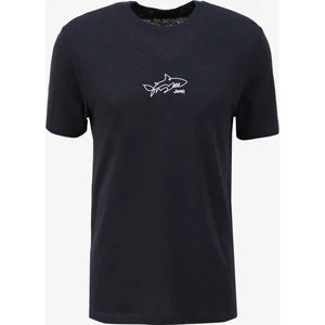 Lacivert Erkek Bisiklet Yaka Loose Fit Baskılı T-Shirt C4SM-TST4646