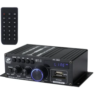 AK380 800W 12V Güç Amplifikatörü Bluetooth Stereo Ev Araba Bass Ses Amp Müzik Çalar Araba Hoparlörü D Sınıfı Fm Usb/sd (Yurt Dışından)