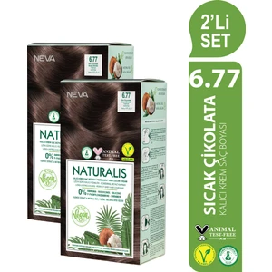 Naturalıs (Vegan) 2'Li Set  6.77 Sıcak Çikolata Kalıcı Krem Saç Boyası Seti