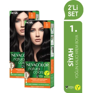 Nc Natural Colors 2'Li Set  1. Siyah Kalıcı Krem Saç Boyası Seti