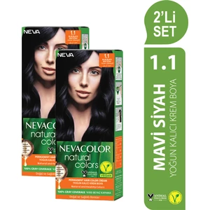 Nc Natural Colors 2'Li Set  1.1 Mavi Siyah Kalıcı Krem Saç Boyası Seti