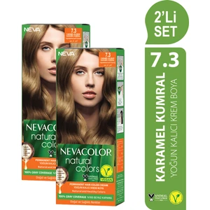 Nc Natural Colors 2'Li Set  7.3 Karamel Kumral Kalıcı Krem Saç Boyası Seti