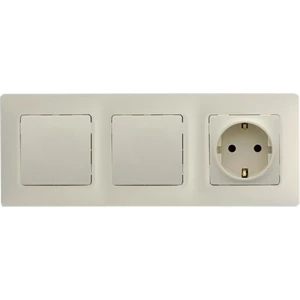 Legrand Salbei Bej (Krem) 3'lü Set Anahtar, Anahtar ve Topraklı Priz Set