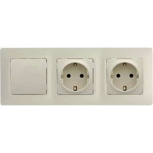 legrand Salbei Bej (Krem) 3'lü Set Anahtar, Topraklı Priz ve Topraklı Priz Set