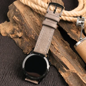 Hakiki Deri Kordon ( 22MM ) Omega Fossil Diesel Lacoste Casio Armani Tissot Nacar Klasik Saat Kordonu Deri Saat Kayışı Gri