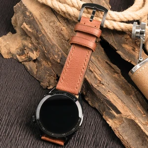 Honor Magic Watch 2 42MM 20mm Hakiki Deri Kordon Kahverengi Honor Deri Kayış Akıllı Saat Kordonu