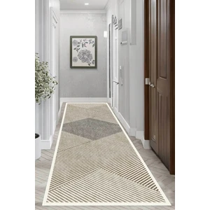 Decomia Home Dijital Kaymaz Yıkanabilir Modern Çizgili Salon Halısı Mutfak Halısı Koridor Halısı Yolluk