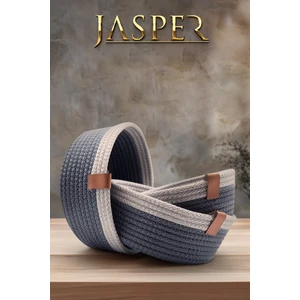 Jasper 3'lü Mavi Jüt Hasır Sepet Oval Özel Tasarım Çok Amaçlı Düzenleyici Organizer