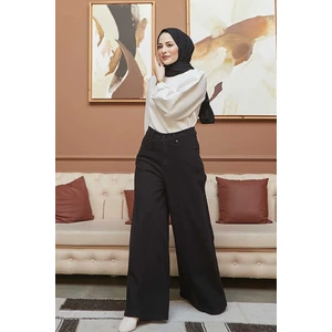 1162-GABARDIN Pantolon Etek Siyah